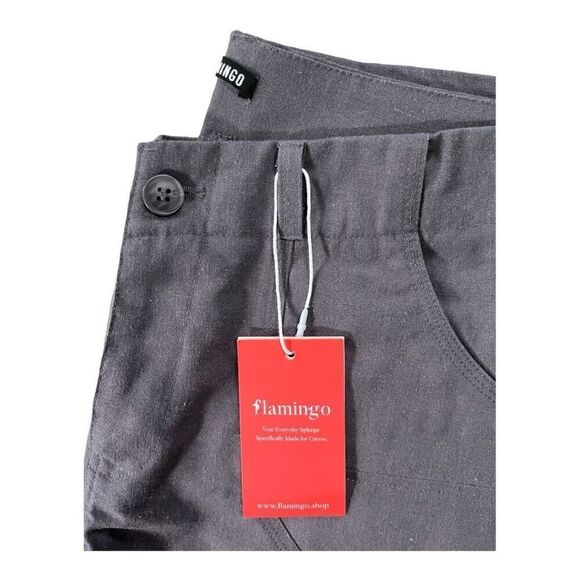 Flamingo Rugged Gray Nubby Straight Leg Pant Sz 4-6 Small New - Picture 3 of 7